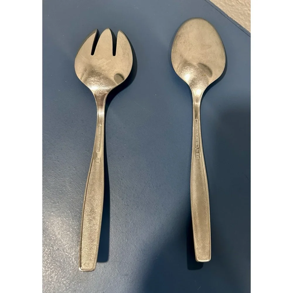 Rogers Co/Stanley Roberts La Spana pattern Stainless Serving Set Floral Embossed
